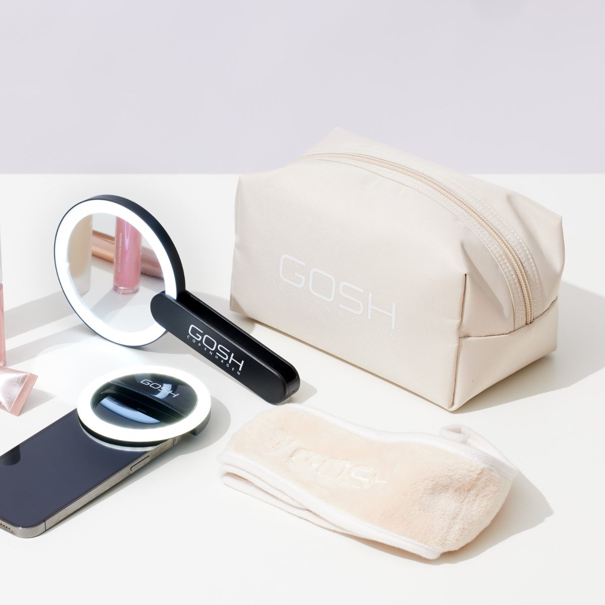 Beige Beauty Bag - Medium